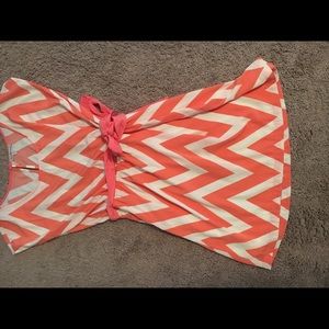 Orange and white summer dress